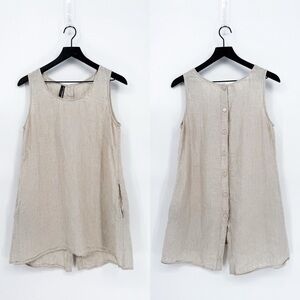 Stella Carakasi Linen Sleeveless A-Line Santorini Tunic Top Cream Small